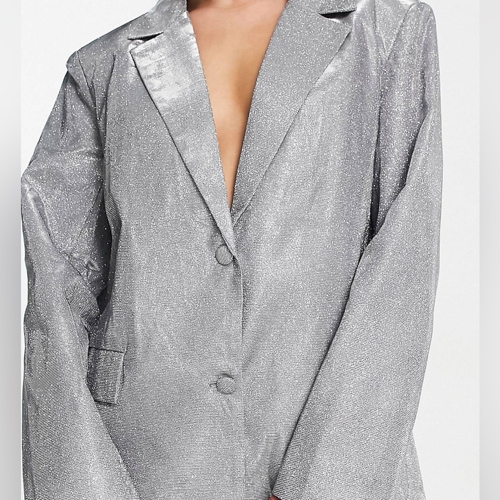 ASOS Sparkling Silver Blazer - Picture 4 of 4